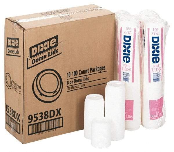 Dixie - Dixie Dome Drink-Thru Lids for 8 oz Hot Cups - White - Exact Tool & Supply
