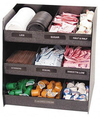 Vertiflex Products - Vertical Orginizer - 14-1/2 x 11-3/4 x 15 Inch, Black, For Use with Condiments - Exact Tool & Supply