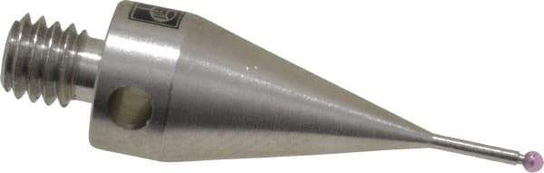 Renishaw - 0.0394 Inch Ball Diameter, Stainless Steel Stem, M4 Thread, Ruby Point Ball Tip CMM Stylus - 0.1772 Inch Working Length, 0.028 Inch Stem Diameter, 0.7677 Inch Overall Length - Exact Tool & Supply