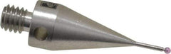 Renishaw - 0.0394 Inch Ball Diameter, Stainless Steel Stem, M4 Thread, Ruby Point Ball Tip CMM Stylus - 0.1772 Inch Working Length, 0.028 Inch Stem Diameter, 0.7677 Inch Overall Length - Exact Tool & Supply