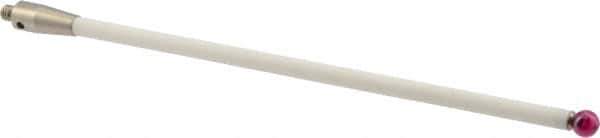 Renishaw - 0.24 Inch Ball Diameter, Ceramic Stem, M4 Thread, Ruby Point Ball Tip CMM Stylus - 5.315 Inch Working Length, 0.1772 Inch Stem Diameter, 5.9055 Inch Overall Length - Exact Tool & Supply