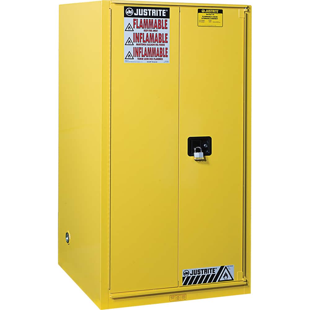 Justrite - 1 Door 2 Shelf 90 Gal Safety Cabinet for Flammable Substances - Exact Tool & Supply