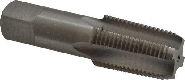 Hertel - 1/2-14 NPT Thread, 4 Flute Standard Pipe Tap - 3-1/8" OAL, 11/16" Shank Diam, Bright Finish, Carbon Steel - Exact Tool & Supply