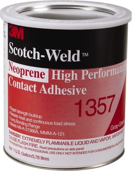 3M - Construction Adhesives - 1357 1G NEOPRN GRY/GRN SCOTCHWELD HP CONTACT ADH - Exact Tool & Supply