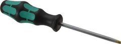 Wera - 205mm OAL Precision Slotted Screwdriver - 100mm Blade Length, Round Shank, Ergonomic Handle - Exact Tool & Supply