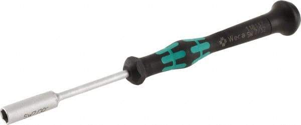 Wera - 7/32" Solid Shaft Precision Nutdriver - Ergonomic Handle, 6-1/4" OAL - Exact Tool & Supply
