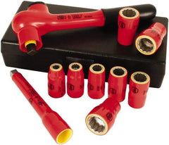 Wiha - 10 Piece 3/8" Drive Socket Set - 8 Points, 8mm to 19mm Range, Metric Measurement Standard - Exact Tool & Supply