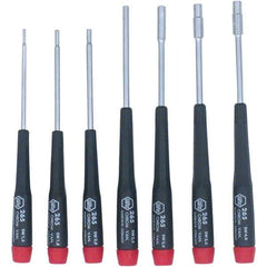 Wiha - 7 Piece, 1.5 to 4mm Nut Driver Set - Standard Shaft, Precision Tapered Handle - Exact Tool & Supply