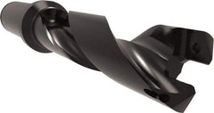 Allied Machine and Engineering - Series 24, 24 to 26mm Diam, 1" Diam Straight Shank with Flange, Helical Flute Spade Drill - 3-5/64" Max Depth, 4-31/64" Body Length, 6-49/64" OAL, Standard Length, Through Coolant - Exact Tool & Supply