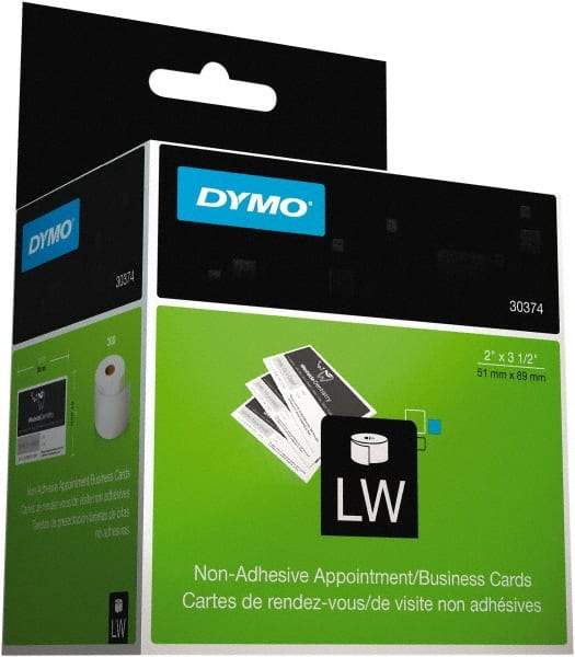 Dymo - 2" Wide x 3-1/2" Long, White Appointment Card Label - For DYMO LabelWriter Printers - Exact Tool & Supply