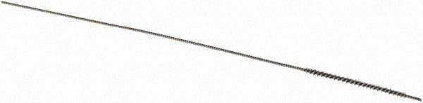 Brush Research Mfg. - 1/32" Diam Helical Stainless Steel Tube Brush - Single Spiral, 0.002" Filament Diam, 5/8" Brush Length, 3" OAL - Exact Tool & Supply