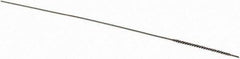 Brush Research Mfg. - 1/32" Diam Helical Stainless Steel Tube Brush - Single Spiral, 0.002" Filament Diam, 5/8" Brush Length, 3" OAL - Exact Tool & Supply