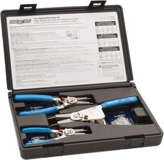 Channellock - 3 Piece, 1/8 to 4" Bore, 1/4 to 4" Shaft, Internal Retaining Ring Pliers Set - 0.023 to 0.12" Tip Diam Range - Exact Tool & Supply