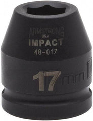 Armstrong - 3/4" Drive 17mm Standard Impact Socket - 6 Points, 1-7/8" OAL - Exact Tool & Supply