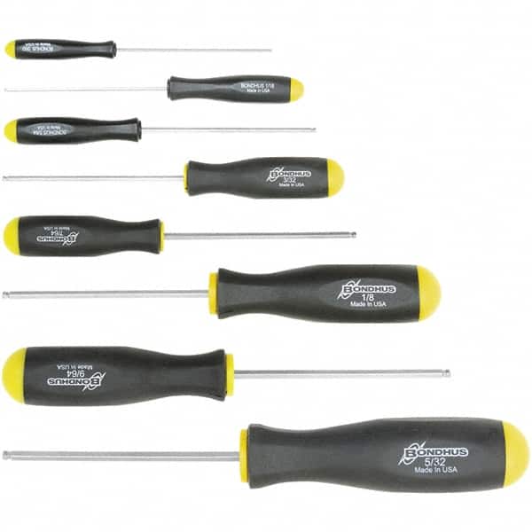 Bondhus - Hex Driver Sets Tool Type: Ball End Size Range (Inch): 0.050 - 5/32 - Exact Tool & Supply