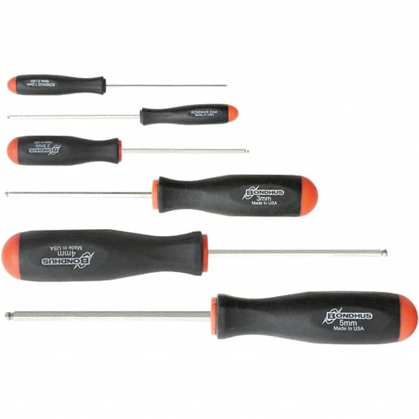 Bondhus - Hex Driver Sets Tool Type: Ball End Size Range (mm): 1.5 - 5 - Exact Tool & Supply