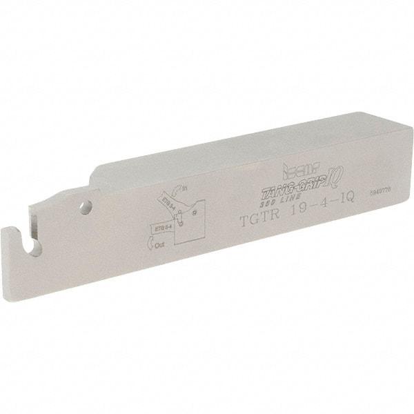 Iscar - External Thread, 1" Max Depth of Cut, 3.7mm Min Groove Width, 5" OAL, Right Hand Indexable Grooving Cutoff Toolholder - 3/4" Shank Height x 3/4" Shank Width, TAG Insert Style, TGT Toolholder Style, Series Tang-Grip - Exact Tool & Supply