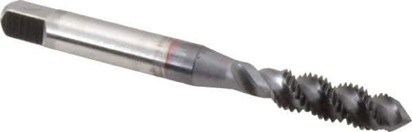OSG - 3/8-16 UNC 3 Flute 2B Bottoming Spiral Flute Tap - High Speed Steel, TiCN Finish, 2-15/16" OAL, Right Hand Flute, Right Hand Thread, H5, Series 107 - Exact Tool & Supply