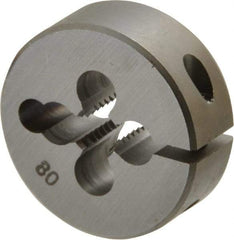 OSG - #12-24 UNC Thread, 1" Outside Diam High Speed Steel Round Die - 3/8" Thick, Right Hand Thread, Adjustable - Exact Tool & Supply