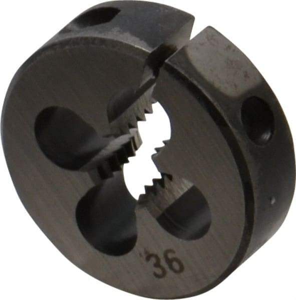 OSG - #12-24 UNC Thread, 13/16" Outside Diam High Speed Steel Round Die - 1/4" Thick, Right Hand Thread, Adjustable - Exact Tool & Supply