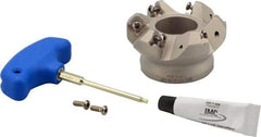 Iscar - 2-1/2" Cut Diam, 1" Arbor Hole, 0.138" Max Depth of Cut, 45° Indexable Chamfer & Angle Face Mill - 6 Inserts, ONHU 0505\xB6OXMT 0507\xB6S845 SN.U 1305 Insert, Right Hand Cut, 6 Flutes, Series Helido - Exact Tool & Supply