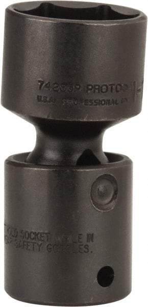 Proto - 1/2" Drive 1-1/8" Standard Universal Impact Socket - 6 Points, 3" OAL - Exact Tool & Supply