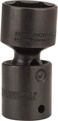 Proto - 1/2" Drive 1-1/8" Standard Universal Impact Socket - 6 Points, 3" OAL - Exact Tool & Supply