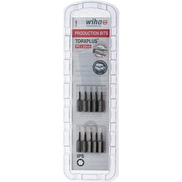 Wiha - 1/4" Drive IP6 Torx Plus Screwdriver Bit - 1" OAL, Insert Bit - Exact Tool & Supply