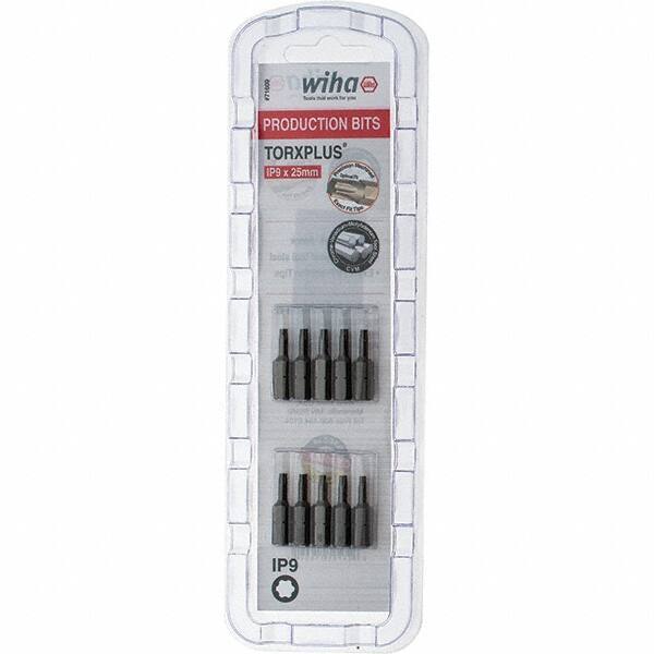 Wiha - 1/4" Drive IP9 Torx Plus Screwdriver Bit - 1" OAL, Insert Bit - Exact Tool & Supply