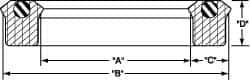 Value Collection - 2-1/2" Inside Diam x 3-1/8" Outside Diam Lip Seal Type B - 1/2" High, Polyurethane - Exact Tool & Supply