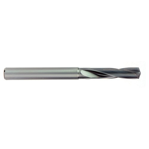 11 mm Dia. × 11.5 mm Shank × 55 mm Flute Length × 113 mm OAL, Stub, SiC, 2xD Flute, Solid Carbide Drill - Exact Tool & Supply