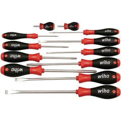Wiha - 12 Piece Slotted, Phillips & Stubby Screwdriver Set - Exact Tool & Supply
