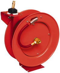 Lincoln - 50' Spring Retractable Hose Reel - Exact Tool & Supply