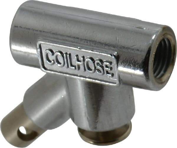 Coilhose Pneumatics - 150 Max psi Standard Safety Inline Blow Gun - 1/4 NPT, 3/4" Tube Length, Chrome Plated Zinc - Exact Tool & Supply