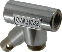 Coilhose Pneumatics - 150 Max psi Standard Safety Inline Blow Gun - 1/4 NPT, 3/4" Tube Length, Chrome Plated Zinc - Exact Tool & Supply