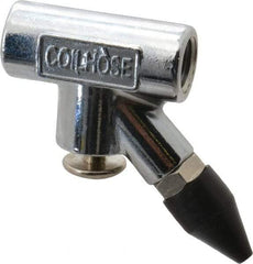Coilhose Pneumatics - 150 Max psi Rubber Inline Blow Gun - 1/4 NPT, 3/4" Tube Length, Chrome Plated Zinc - Exact Tool & Supply