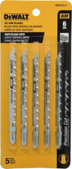 DeWALT - 4" Long, 6 Teeth per Inch, Cobalt Jig Saw Blade - Toothed Edge, 1/4" Wide x 0.06" Thick, T-Shank - Exact Tool & Supply