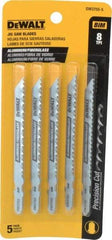 DeWALT - 4" Long, 8 Teeth per Inch, Cobalt Jig Saw Blade - Toothed Edge, 1/4" Wide x 0.06" Thick, T-Shank - Exact Tool & Supply
