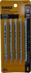 DeWALT - 4" Long, 10 Teeth per Inch, Cobalt Jig Saw Blade - Toothed Edge, 1/4" Wide x 0.06" Thick, T-Shank - Exact Tool & Supply