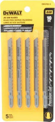 DeWALT - 4" Long, 10 Teeth per Inch, Cobalt Jig Saw Blade - Toothed Edge, 1/4" Wide x 0.06" Thick, T-Shank - Exact Tool & Supply