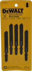 DeWALT - 3" Long, Carbide Grit Jig Saw Blade - Continuous Edge, 0.3" Wide x 0.06" Thick, T-Shank - Exact Tool & Supply
