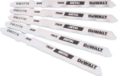 DeWALT - 3" Long, 24 Teeth per Inch, High Carbon Steel Jig Saw Blade - Toothed Edge, 0.3" Wide x 0.035" Thick, T-Shank - Exact Tool & Supply