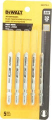 DeWALT - 3" Long, 32 Teeth per Inch, High Carbon Steel Jig Saw Blade - Toothed Edge, 0.3" Wide x 0.035" Thick, T-Shank - Exact Tool & Supply