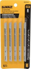 DeWALT - 4" Long, 8 Teeth per Inch, High Carbon Steel Jig Saw Blade - Toothed Edge, 1/4" Wide x 0.06" Thick, U-Shank - Exact Tool & Supply