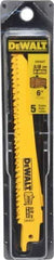 DeWALT - 6" Long, Bi-Metal Reciprocating Saw Blade - Tapered Profile, 5 to 8 TPI, Toothed Edge, Universal Shank - Exact Tool & Supply