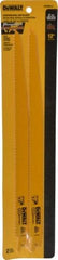 DeWALT - 12" Long, Bi-Metal Reciprocating Saw Blade - Tapered Profile, 6 TPI, Toothed Edge, Universal Shank - Exact Tool & Supply