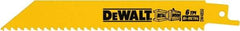 DeWALT - 6" Long, Bi-Metal Reciprocating Saw Blade - Straight Profile, 6 TPI, Toothed Edge, Universal Shank - Exact Tool & Supply