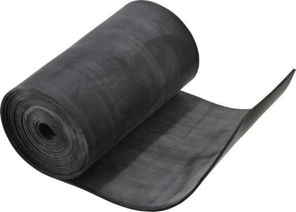Made in USA - 1/16" Thick x 4" Wide x 60" Long, Plain Backed Buna-N Rubber Strip - Stock Length, 60 Shore A Durometer, 2,500 psi Tensile Strength, -20 to 170°F, Black - Exact Tool & Supply