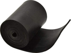 Made in USA - 1/8" Thick x 4" Wide x 60" Long, Plain Backed Buna-N Rubber Strip - Stock Length, 60 Shore A Durometer, 2,500 psi Tensile Strength, -20 to 170°F, Black - Exact Tool & Supply