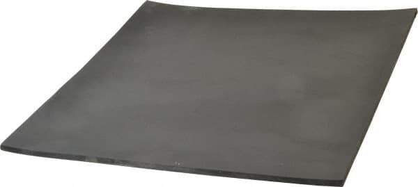 Made in USA - 12" Long, 12" Wide, 1/4" Thick, Buna-N Rubber Foam Sheet - 50 to 60 Durometer, Black, -20 to 180°F, 2,500 psi Tensile Strength, Plain Backing, Stock Length - Exact Tool & Supply